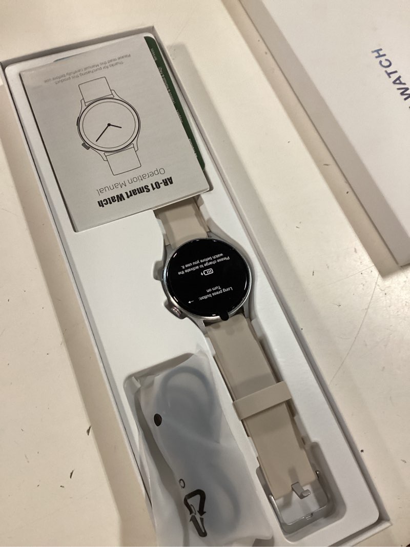 Condition photo showing New/Like New for fitpolo smart watch for men women,1.3" amoled touchscreen fitness tracker, make/answer calls, heart rate spo2 monitor, 3atm waterproof, sleep & activity tracking smartwatch for android phones iphone grey