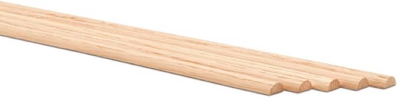 split oak dowel rods 1/2-inch x 36-inch, pack of 50 unfinished fluted molding trim for diy & dowel feature wall, by woodpeckers