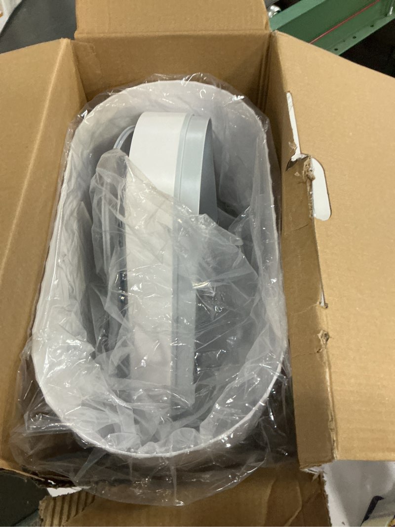 Condition photo showing Good Condition for ELPHECO Bathroom Trash Can with lid - 2.5 Gallon Waterproof Sensor Trash Bin, 10 Liter Motion Sensor Trash Can, Slim Garbage Bin Bathroom Decor White with Grey Trim Grey 2.5 Gallon Wave Stripes