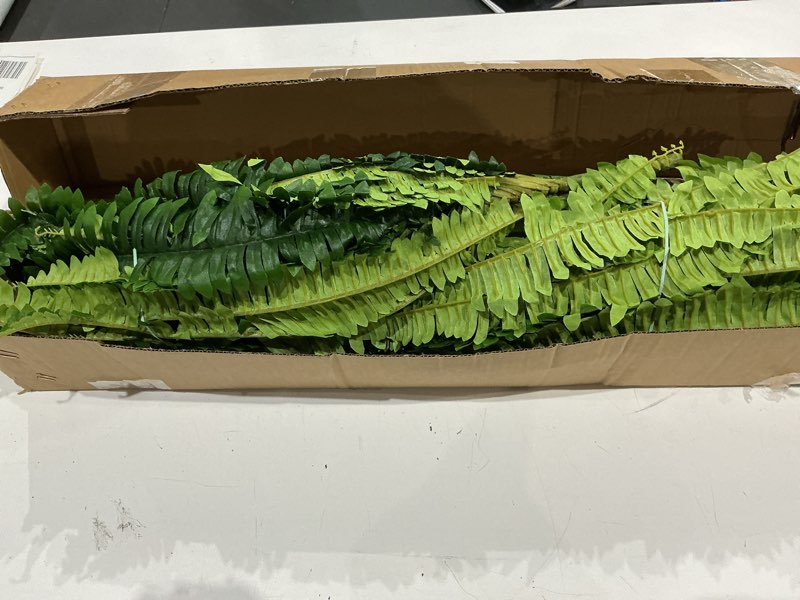 Condition photo showing Good Condition for dkaltm artificial boston fern bush- set of 2 large artificial ferns for outdoors, 45inch large faux ferns, suitable for office & living room decor, 55branches for each bouquet