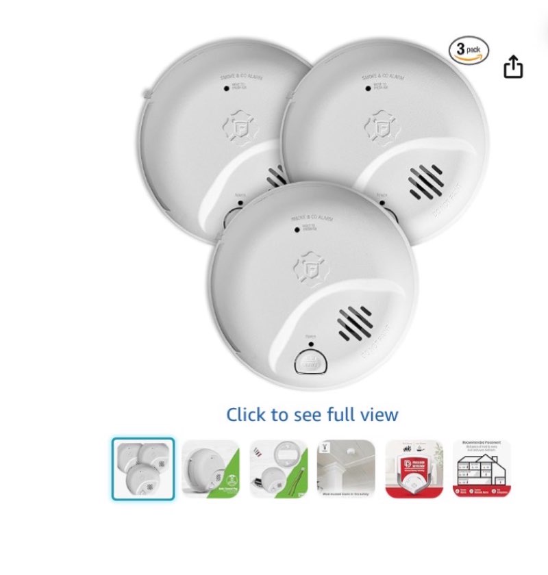 first alert smico100-ac interconnect hardwire combination smoke & carbon monoxide alarm with battery backup - 3 pack