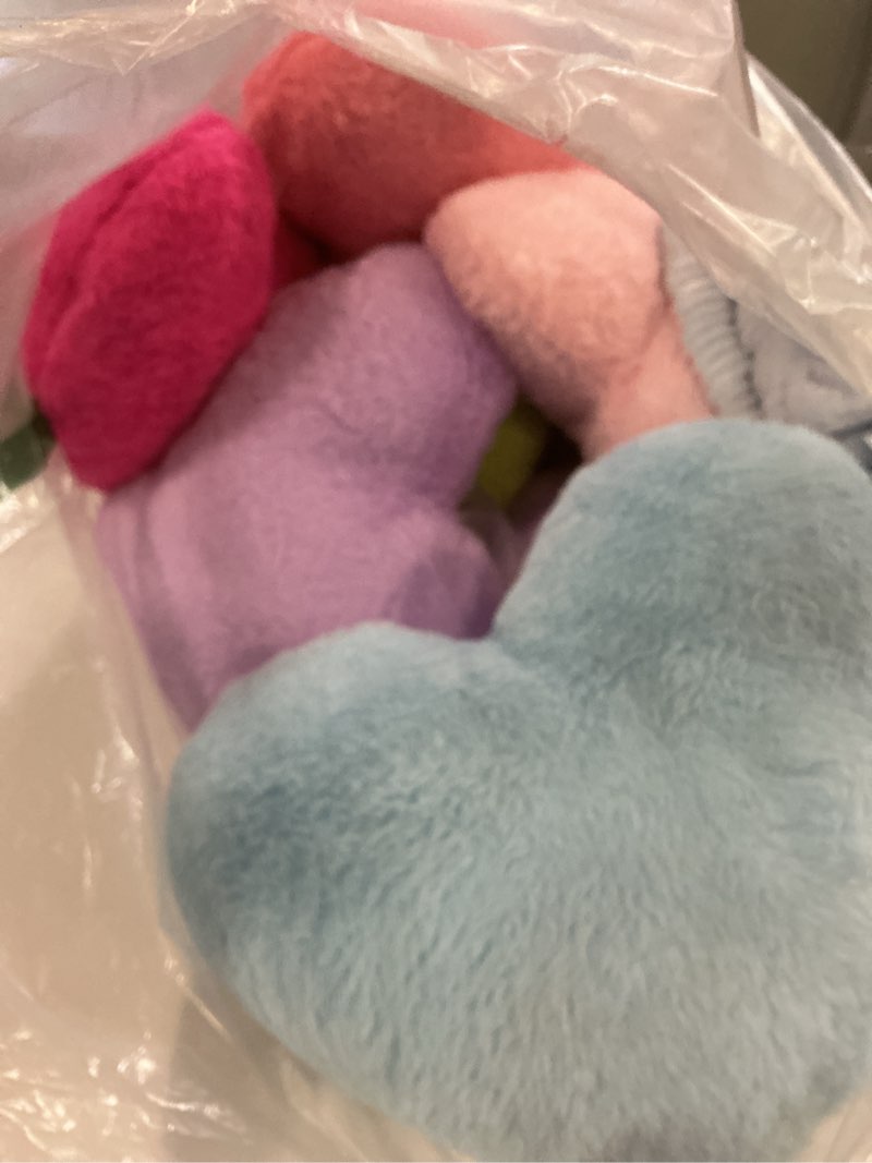 Condition photo showing As Is for fanfanwin 48 pcs sleepover party supplies spa birthday slumber pajamas galentines party favors coquette throw blanket pillow headband scrunchies eye mask cup socks(multicolor,solid color) solid color multicolor (missing pieces)