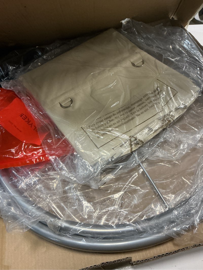 Condition photo showing Good Condition for elyken laundry basket with wheels, 170l rolling laundry hamper with removable bag and steel frame, round laundry cart with 4 casters and 2 brakes, ideal for bedroom, bathroom, laundry room, cream cream 170l