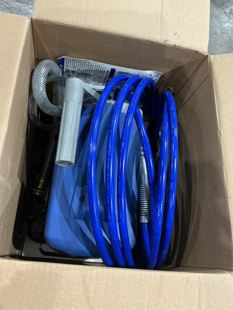Condition photo showing As Is for graco magnum 2800 psi metal airless paint sprayer, 15 lb, adjustable pressure, 50 ft hose