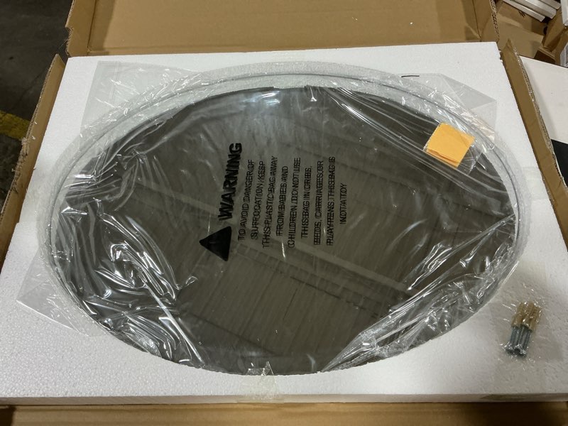 Condition photo showing New/Like New for KOHROS Bathroom Mirrors for Over Sink - Oval Frameless Mirror - Beveled Polished Wall Mirror for Bathroom, Vanity, Bedroom (18" W x 24" H Oval) Oval 18"L x 24"W