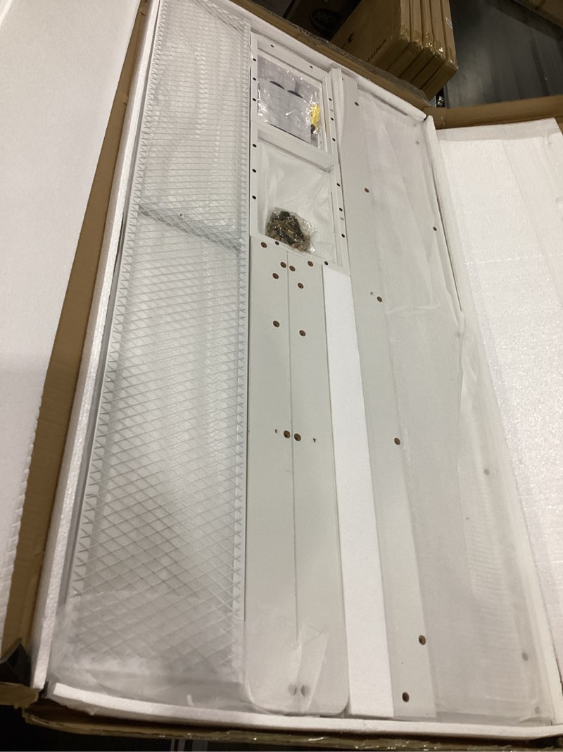 Condition photo showing New/Like New for washer dryer countertop with shelf, 54" x 27.5" wooden washer and dryer topper, laundry countertop with anti-slip pads, washer dryer topper for laundry room organization and storage (white)