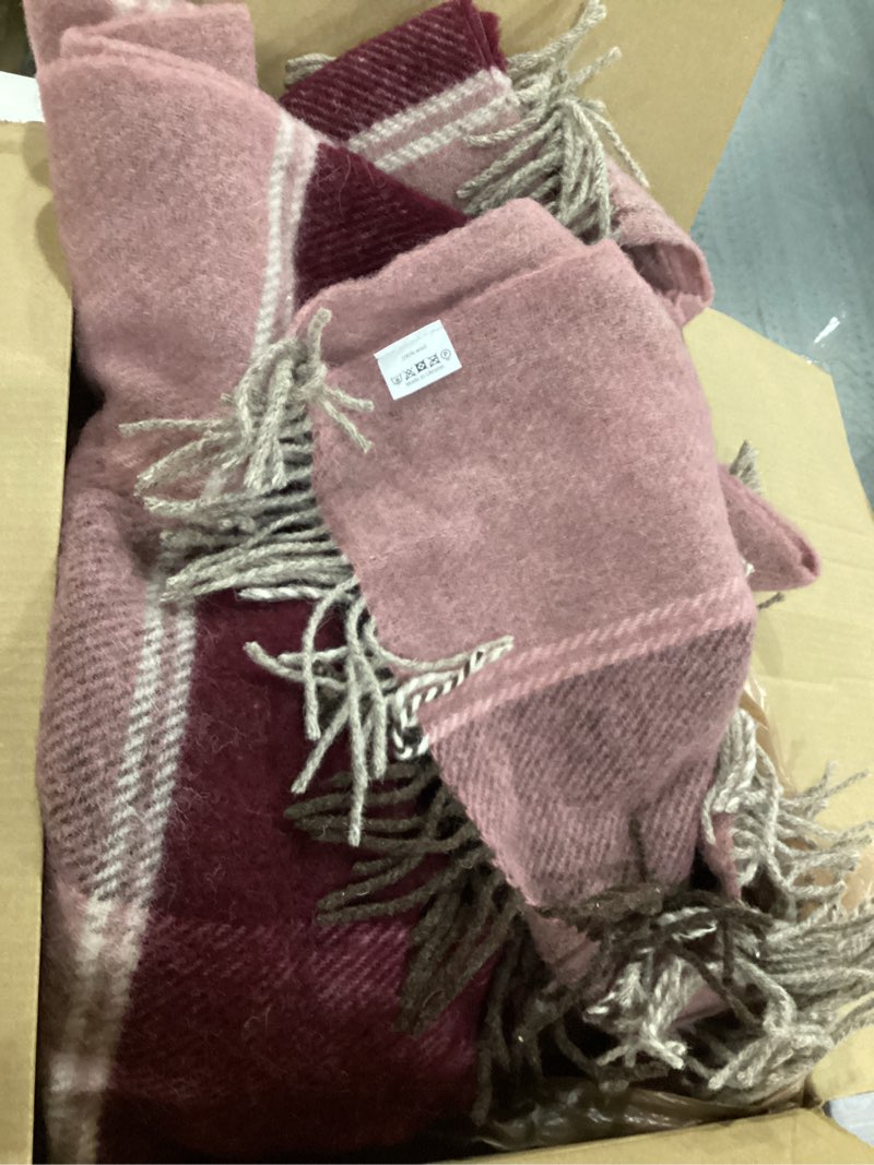 Ukrainian 100% Wool Fringed Throw Blanket Soft Warm Durable Fair Trade Artisan Made Cozy Plaid Herri(USED)