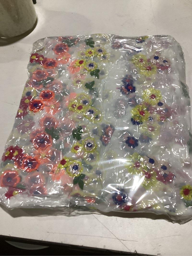 Condition photo showing New/Like New for horaldaily white embroidery floral spring summer gauze tablecloth 60×120 inch rectangular, wildflower seasonal tulle table cover, garden party decor for wedding, party, holiday dining 60" x 120" (rectangular) white