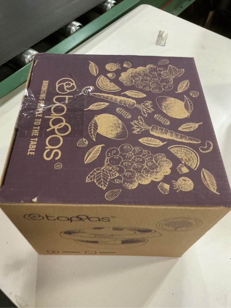 Condition photo showing New/Like New for Tappas® 3-Tier Wooden Charcuterie Board – Unique Spiraling Serving Tray for Snacks, Fruit & Cheese – Handmade Eco-Friendly Gift for Entertaining Rubberwood