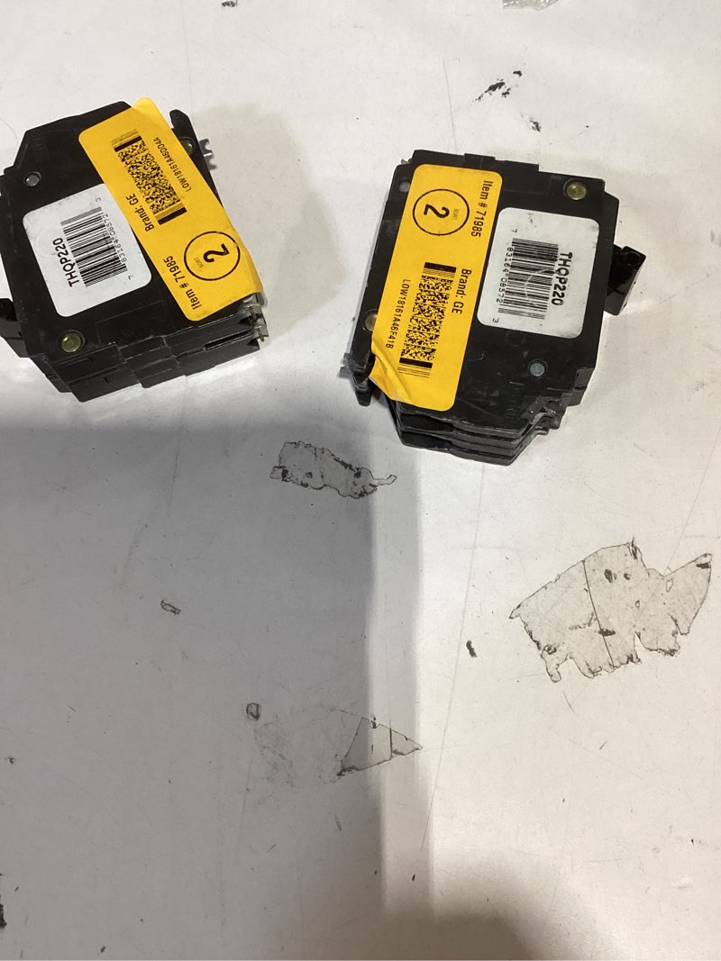 Condition photo showing As Is for ge 20-amp 2 -pole standard trip circuit breaker