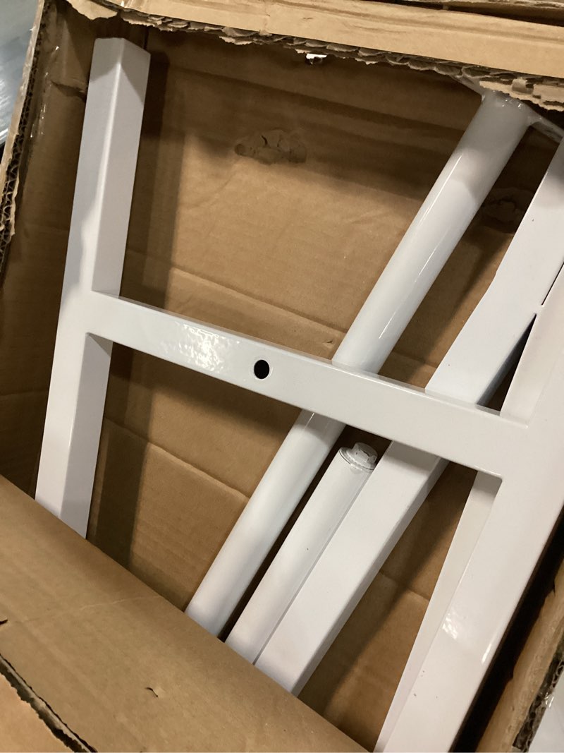 Condition photo showing As Is for DR.IRON White Metal Clothes Racks Garment Rack, Modern White Clothing Rack Free Standing Hanging Rod for Boutique Retail, Clothes Store, Laundry Room(47’’L)