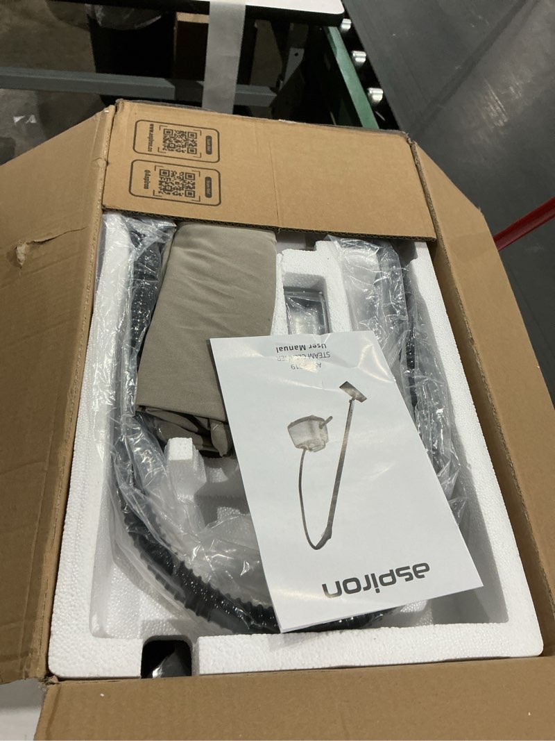 Condition photo showing Good Condition for steam cleaner, 293°f 58 psi powerful multipurpose handheld steam mop for home use, 21 attachments, 50oz capacity, heavy duty steamer for carpets, floors, cars, tiles, crack cleaning, platinum