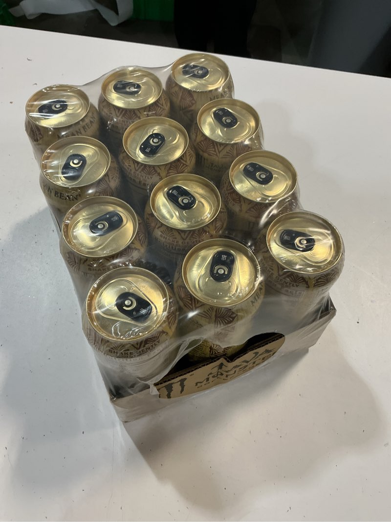 Condition photo showing New/Like New for best by 04/24/25 (12 cans) java monster mean bean  coffee + energy drink  15 fl oz