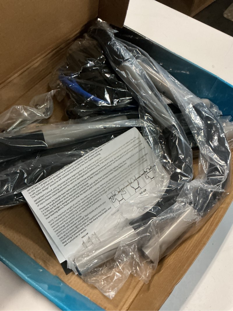 Condition photo showing Good Condition for ally peaks pull up bar for doorway | thickened steel max limit 440 lbs upper body fitness workout bar| multi-grip strength for doorway | indoor chin-up bar fitness trainer for home gym portable silver1