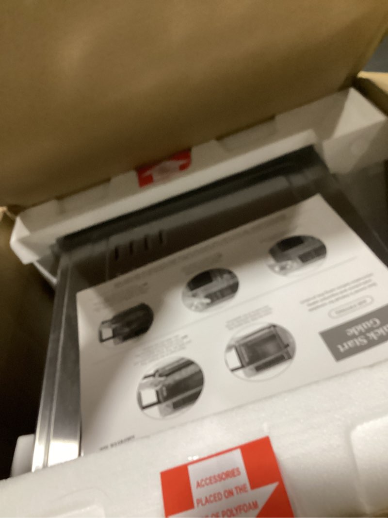 Condition photo showing As Is for Dan - Emeril Lagasse Extra Large French Door Air Fryer Toaster Oven Combo, 24 Cooking Functions and Digital Controls, 7 Accessories Included, Stainless Steel Finish, 26QT Capacity