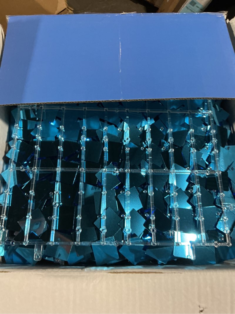Condition photo showing Good Condition for cokaobe turquoise blue shimmer wall backdrop, 24pcs square sequin shimmer backdrop panel, photo backdrops for birthday, anniversary, wedding, graduation & bachelorette party decoration