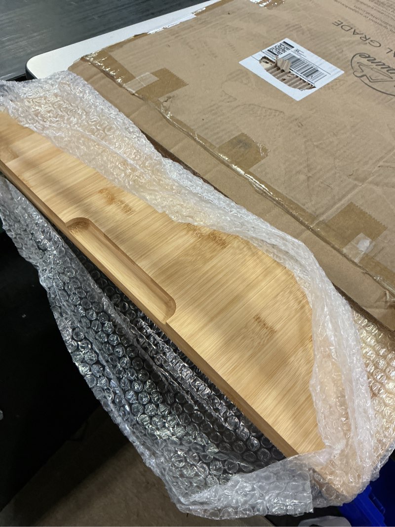 Condition photo showing Good Condition for 30 x 20 Extra Large Cutting Board, Turkey Carving Board Bamboo Meat Cutting Boards for Kitchen with Juice Groove and Handles Heavy Duty Charcuterie Board, 4XL, Empune 30"L x 20"W