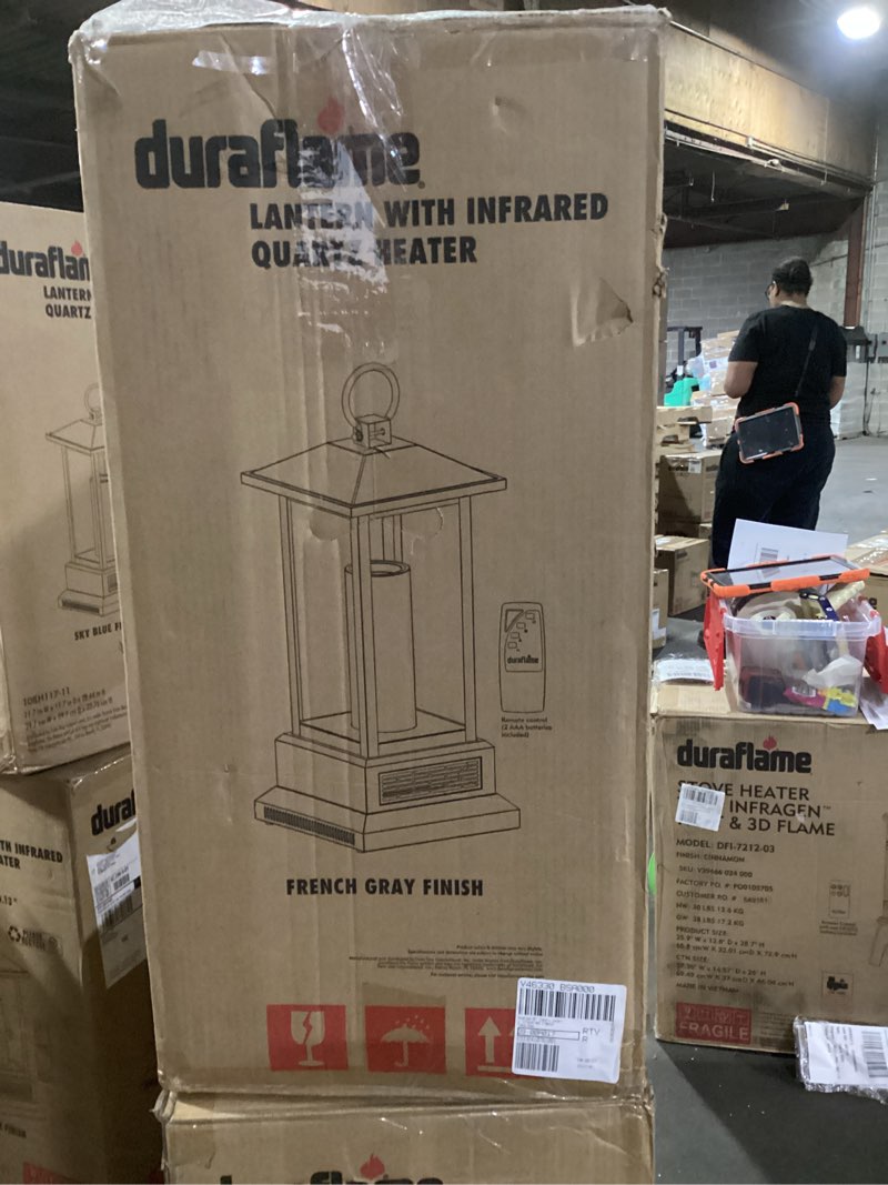 Condition photo showing Good Condition for Duraflame lantern with infrared quartz heater color french gray