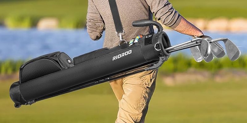 golf stand bag, lightweight par 3 golf bag holds up to 7 clubs with two way dividers cooler pocket shoulder strap and multiple storage pockets for men and women