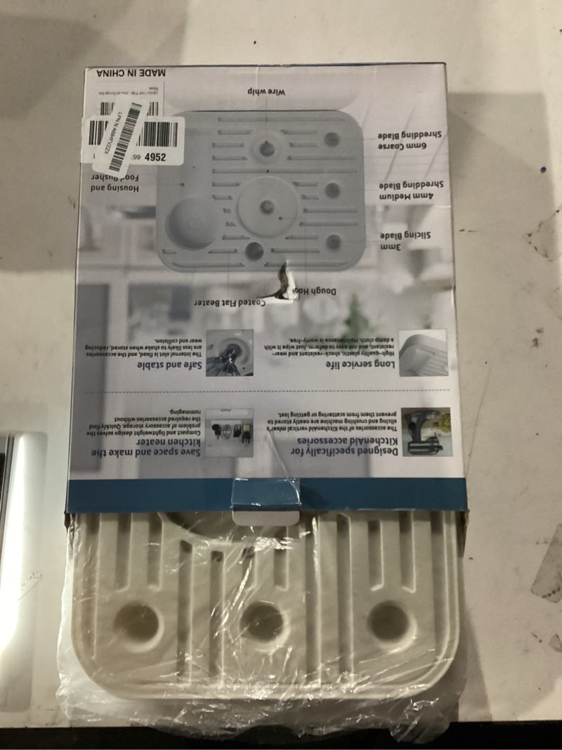 Condition photo showing New/Like New for Zipcase Stand Mixer Attachment Bracket, Fresh Prep Slicer Accessories Tray Organizer, Compatible with Kitchenaid Tilt-Head Mixer 4.5-5 QT, 12.7” x 10.4” x 1.7”, White