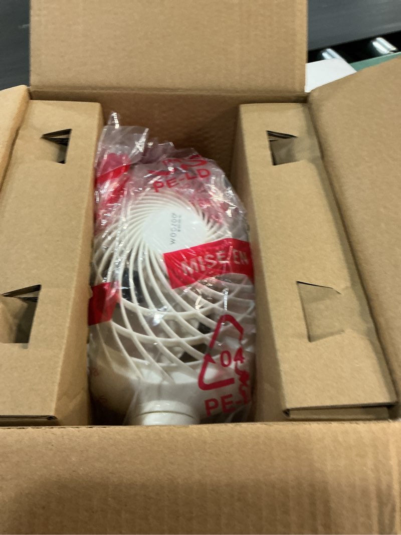 Condition photo showing Good Condition for IRIS USA WOOZOO Desk Fan with Remote, Oscillating Table Air Circulator, 3 Speeds, 46ft Max Air Distance, Adjustable Tilt, Low Noise Motor, Small Fan for Bedroom, Office, Dorm, White Remote White