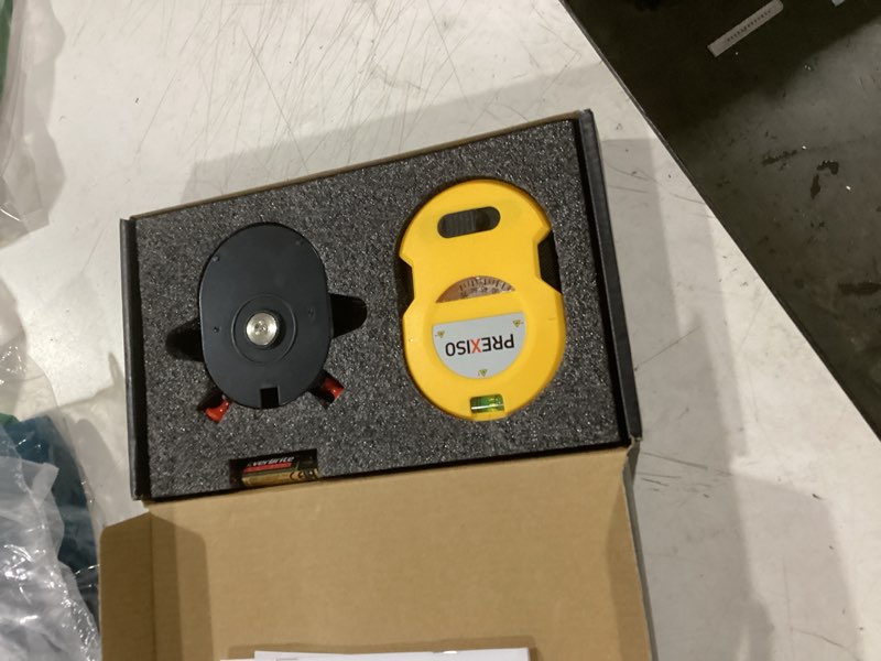 Condition photo showing Good Condition for prexiso multi surface laser level led light vial, 30ft horizontal & vertical line laser with wall mount base, 2 pins, 10 sticker, 2 aa batteries for hanging frames & picture, construction wall writing