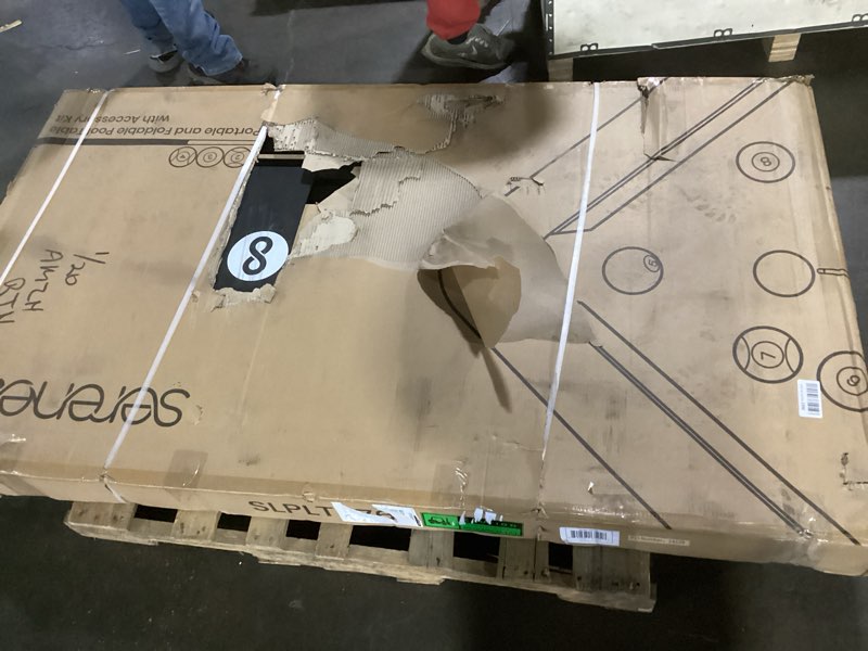 Condition photo showing Good Condition for SereneLife 6-Ft Folding Pool Table - Best in Stability - Steel Frame, Fully Supported Slate, Welded Leg Supports with Safety Anti Collapse Locks, 128LB Heavy Duty Billiard Game and Accessory Set