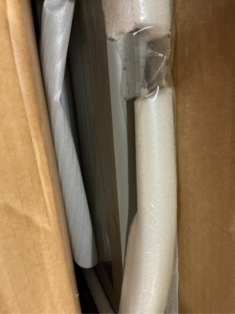 Condition photo showing As Is for flash furniture graniss 24'' x 30'' rectangular white laminate table top with 22'' x 22'' table height base