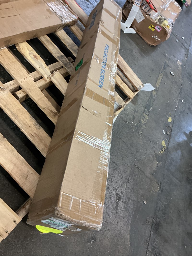 Condition photo showing New/Like New for Silver Ticket Products STR Series 6 Piece White 1.1 Gain 120" Diagonal 16:9 Format Projection Screen, Aluminum Frame, Wall Mounted, 109.25x63.625 inches STR-169120 16:9, 120" White Material