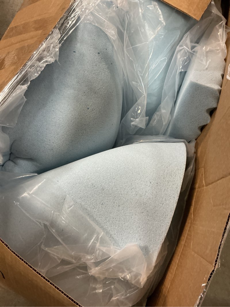 Condition photo showing Good Condition for best price mattress 4 inch egg crate memory foam mattress topper with cooling gel infusion, certipur-us certified, king, dorm essentials, light blue 4 inch king