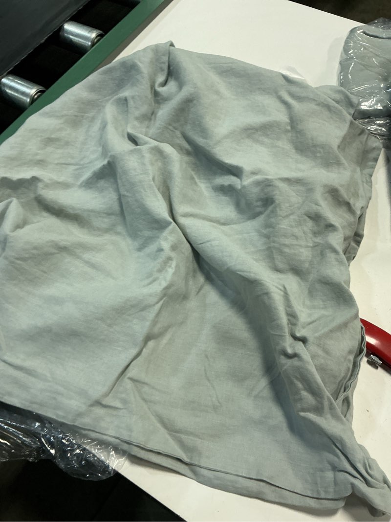 Condition photo showing As Is for european linen euro sham, euro, mist