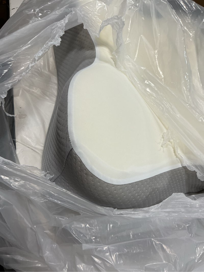 Condition photo showing As Is for Odorless Cervical Neck Pillow, Memory Foam Neck Support Pillow for Neck Pain Relief, Adjustable Contour Neck Pillow with Breathable Cover