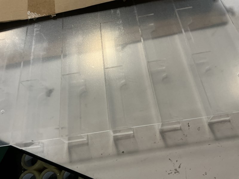 Condition photo showing As Is for hillban acrylic business card holder wall mount clear sticker display rack multiple card holders clear acrylic organizing sticker display stand pre drilled(30 pockets)