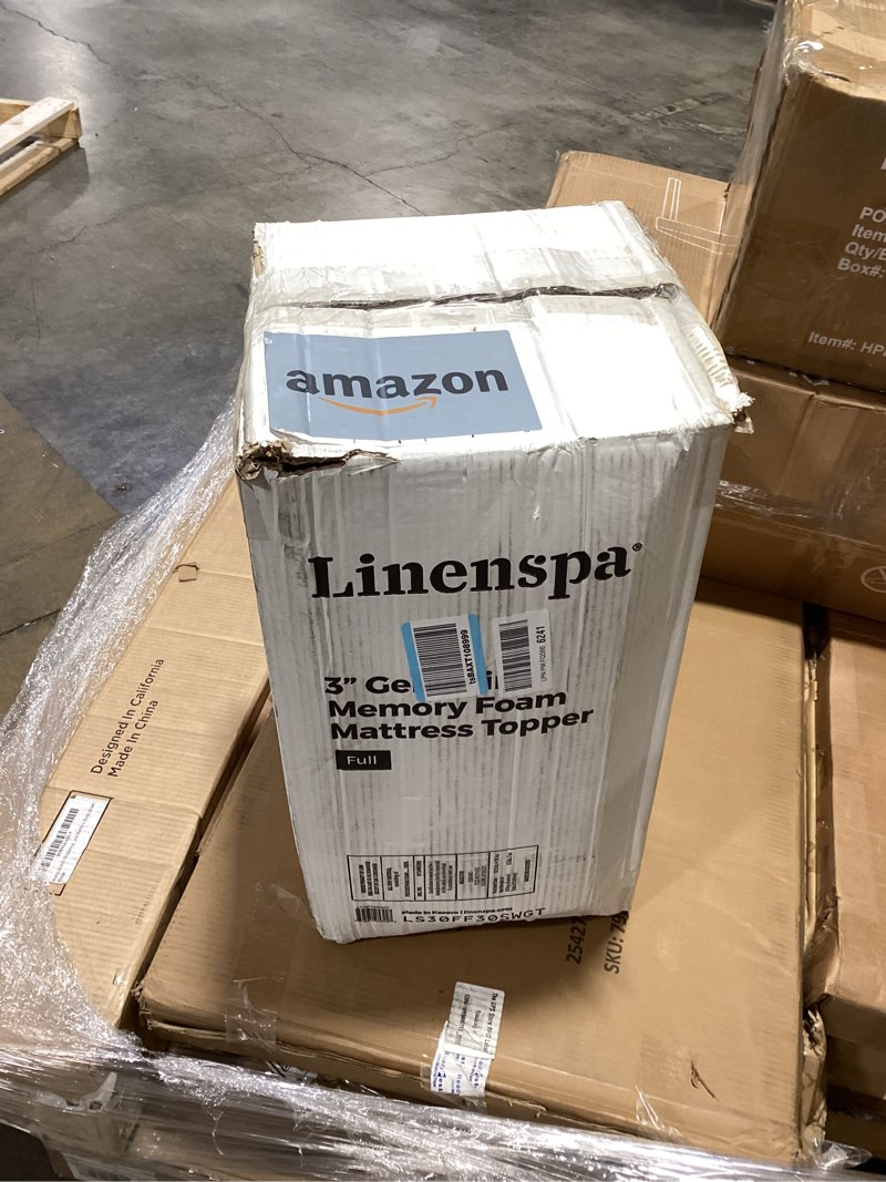 linenspa 3 inch swirl gel memory foam mattress topper, full size – cooling gel infused, ventilation 