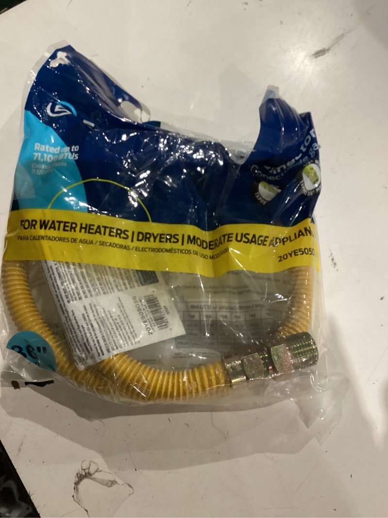 Condition photo showing Good Condition for eastman 1/2 in. mip in. x 1/2 in. d mip 36 in. stainless steel gas appliance connector
