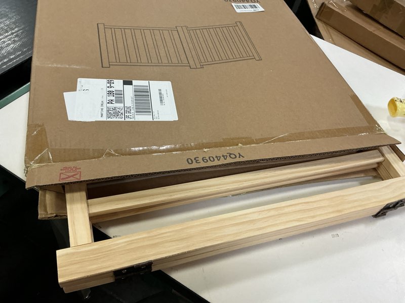 Condition photo showing Good Condition for YOCAN Paint-Free Wood FreeStanding Pet Gate for Dogs,Wooden Dog Gates for Doorways, Stairs,The House, Dog Fences Indoor Puppy Gate-2 Panel H:23” ?2 Panels?23.6"H