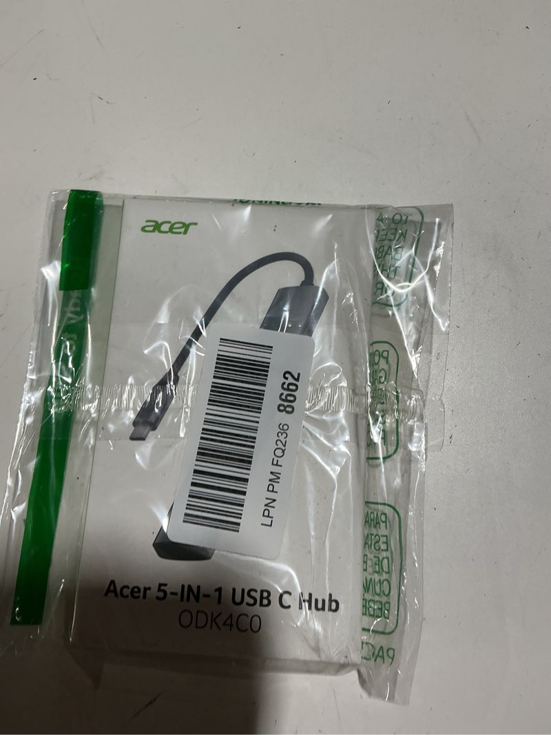Condition photo showing Good Condition for acer 5 in 1 usb c hub with 4k hdmi, 100w power delivery, 3 usb a data ports, usb c to hdmi multiport adapter for laptop, pc, tablet, macbook neo/pro/air, ipad pro/air, imac, iphone 17/16/15