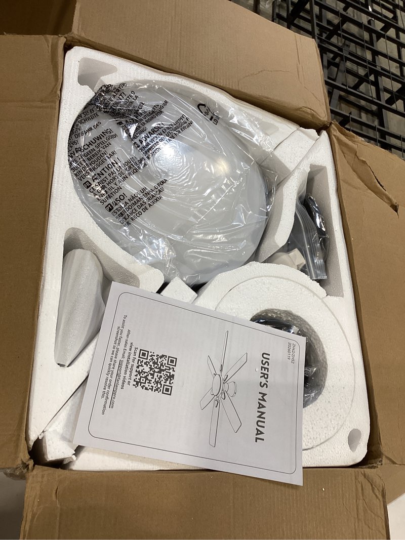 Condition photo showing Good Condition for fanbulous ceiling fans with lights, 52 inch 6-blade, smart app & remote control, dimmable 5cct led with smart memory, dc motor quiet for bedroom living room, damp rated for outdoor covered patio black 52 inch