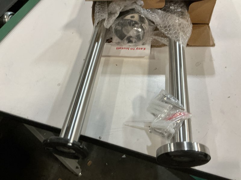 Condition photo showing Good Condition for toilet support rail 31.3x 31.5 inch, munzong anti-slip satin brushed nickel handicap grab bar for bathroom, stainless steel knurled safety handrails with leg for elderly disabled pregnant-1.25’tube 32 inch satin nickel 1