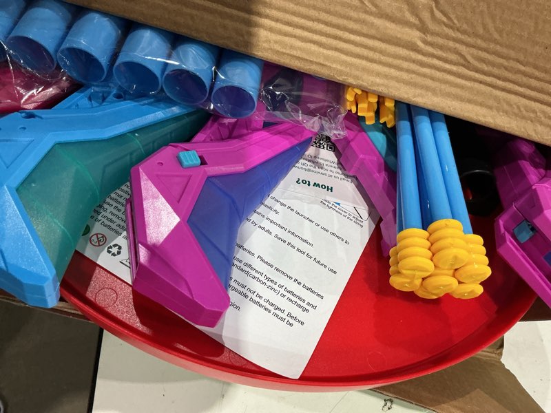 Condition photo showing Good Condition for polkoliye 2 pack of kids bow & arrow set, light up archery toy set with 14 suction cup arrows standing target, perfect indoor outdoor toys birthday gifts ideas for boys girls, medium