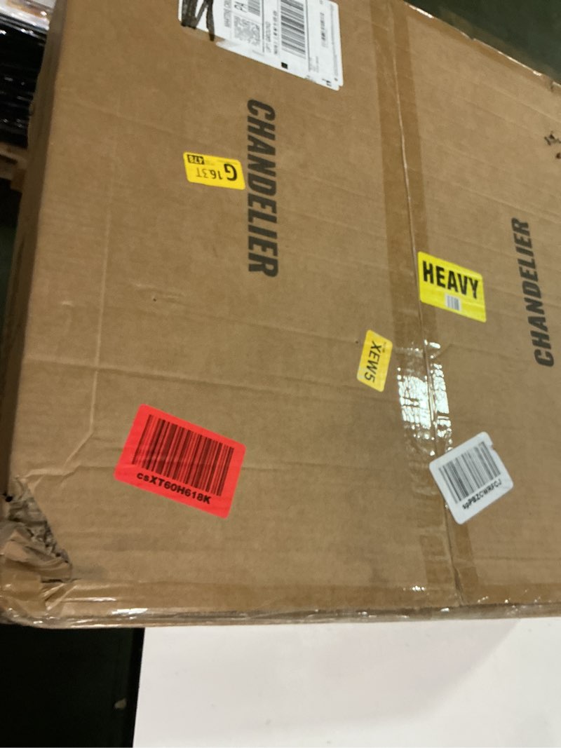 Condition photo showing New/Like New for 7PM Crystal Chandeliers,24-inch 4-Tier Gold Crystal Chandelier for Dining Room, Contemporary Ceiling Light Fixture for Living Room Kitchen Island Bedroom Entryway,Brass Finish, Smoke Grey