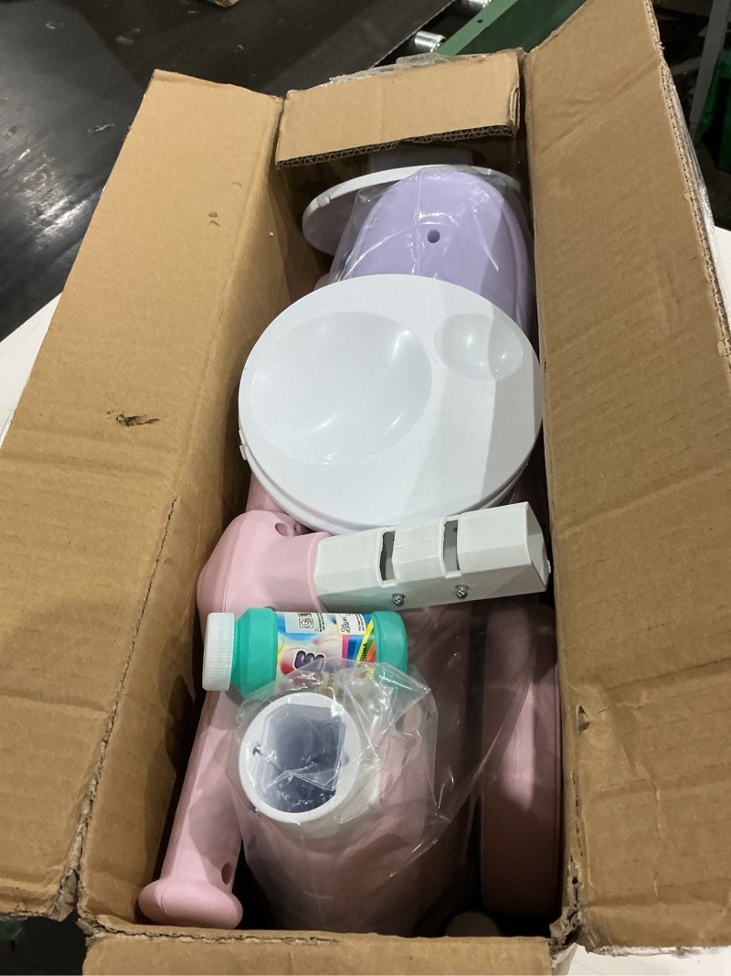 Condition photo showing Good Condition for baby toddler balance bike with bubble machine for 1 year old children,4 wheels kids balance bike w/bubble maker,kids ride on toys w/music,headlight for ages 12-36 months boys girls (light pink)