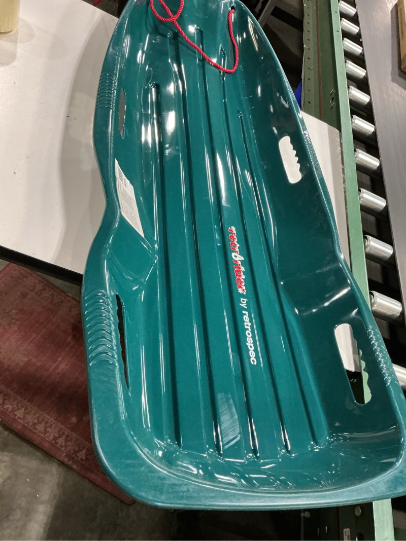 Condition photo showing Good Condition for Retrospec Retrorider Plastic Snow Sled for Kids and Adults - Toboggan Style with Pull Rope, Cold-Res