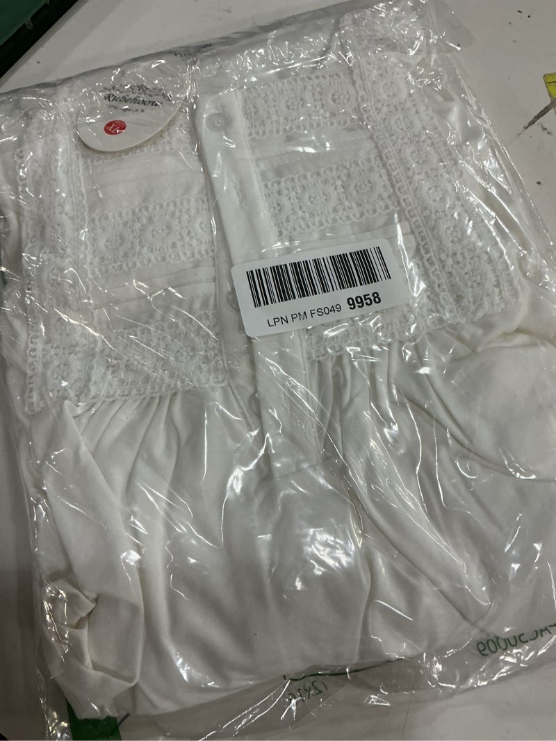 Condition photo showing New/Like New for rubehoow women's nightgown victorian nightwear long sleeve vintage pajama dress soft cotton loungewear with pockets white x-large