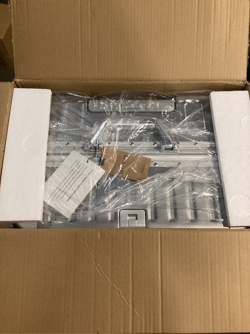 Condition photo showing New/Like New for HotWay PC Hard Shell Checked Suitcase with Aluminum Frame, Luggage with Cup Holder and USB Port, Zipperless Luggage for Business Travel (Silver, Checked In 24Inch) Silver Checked in 24inch