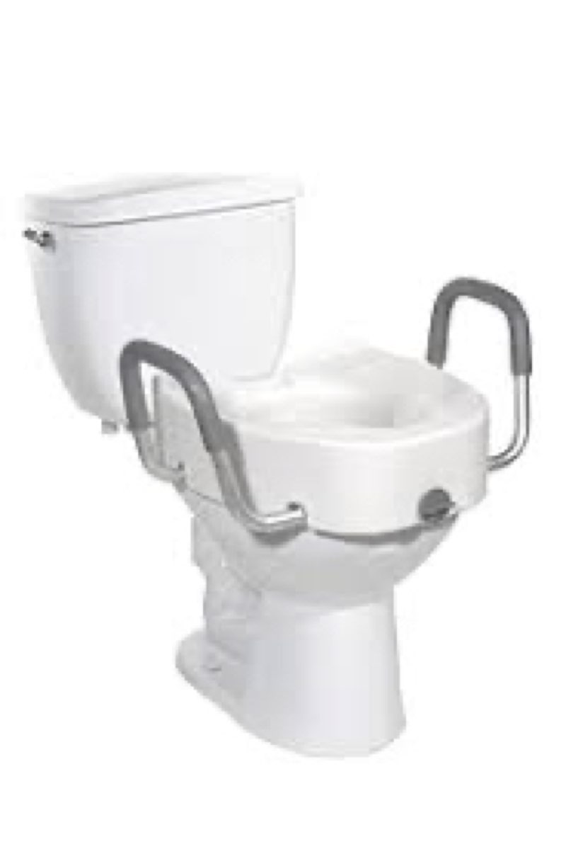 Project Source Elevated Toilet Seat with safety rail white