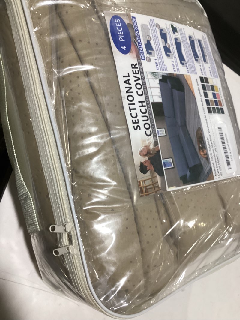 ALIECOM Corner Sectional Couch Covers L Shape Sofa Covers Washable Reversible Couch Cover for Sectio