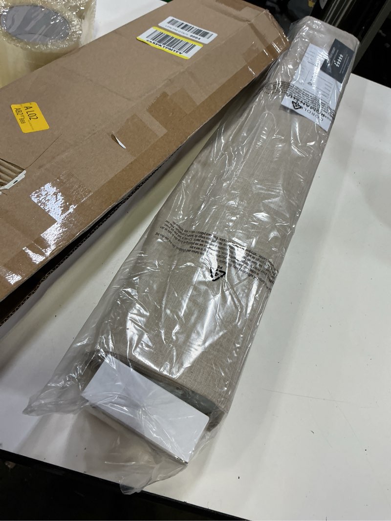 Condition photo showing Good Condition for chicology roman shades for windows , window treatments , roman shades , roman window shades , room darkening shades , window shades , 29"w x 64"h , belgian flax (privacy & light filtering) belgian flax (privacy & light filtering) 29"w x 64"h