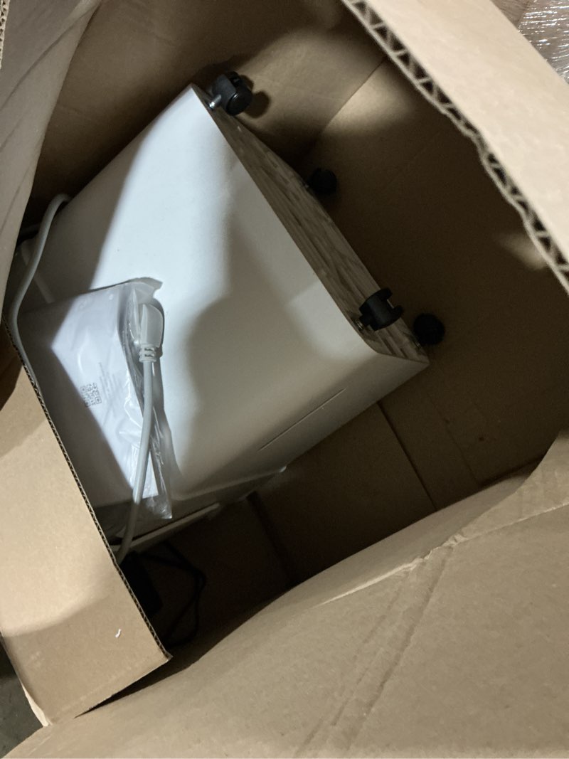 Condition photo showing As Is for midea cube 50 pint dehumidifier for basement and rooms at home for up to 4,500 sq. ft., smart control, compatible with alexa (white), drain hose included
