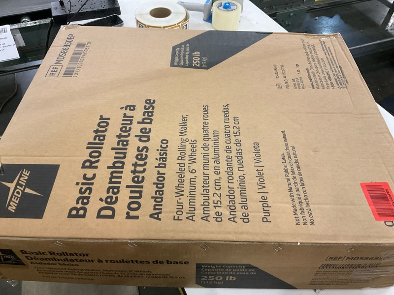 Four wheeled rolling walker, aluminum, 6” wheels